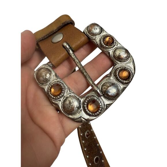 Leatherock Metal Stud Layered Detail Belt Women's Sz. XL - Picture 5 of 8